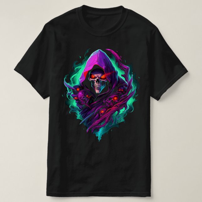 Grim Reaper Death Glow T-Shirt (Design Front)