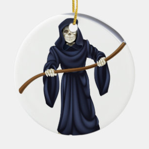 Grim Reaper Death Skeleton Ceramic Tree Decoration
