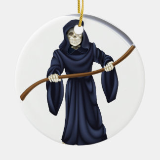 Grim Reaper Death Skeleton Ceramic Tree Decoration