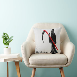 Grim Reaper Design Personalised Cushion