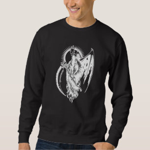 Grim Reaper Devil Wing Occult Dark Art Metal Goth  Sweatshirt