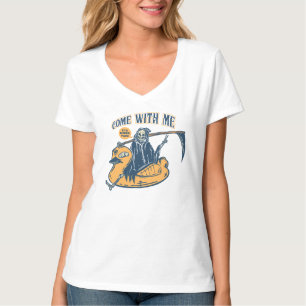 Grim Reaper Duck Pool  T-Shirt