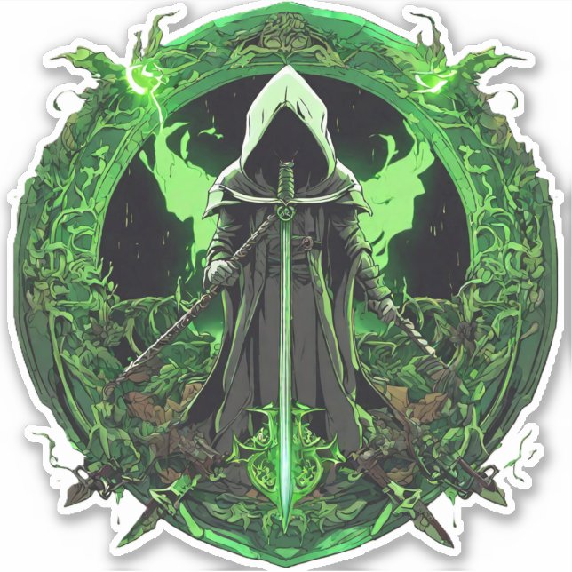 Grim Reaper Emblem In Green6 (Front)