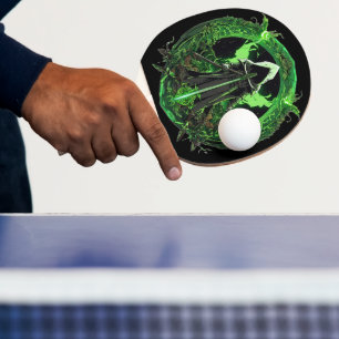 Grim Reaper Emblem In Green6 Ping Pong Paddle