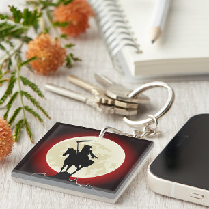 Grim Reaper Full Moon Keychain