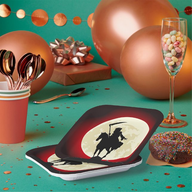 Grim Reaper Full Moon Paper Plate (Creator Uploaded)