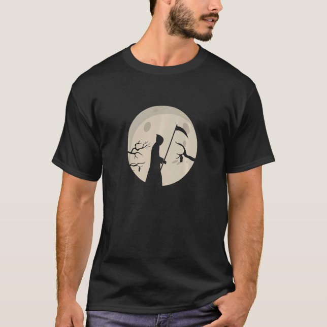 Grim Reaper Full Moon   T-Shirt (Front)