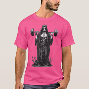 Grim Reaper Funny Bodybuilder Barbell Deadlift Tra T-Shirt