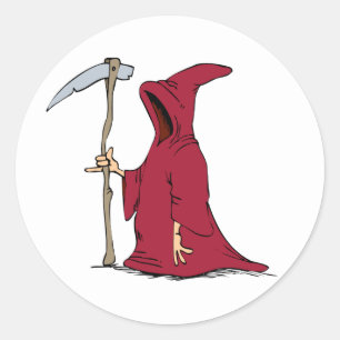 Grim Reaper Gathers Lost Souls Halloween Night Classic Round Sticker