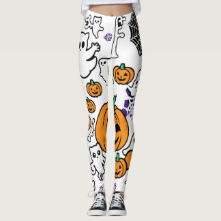 Grim Reaper Ghost's Halloween Party: Bats and Spid Leggings