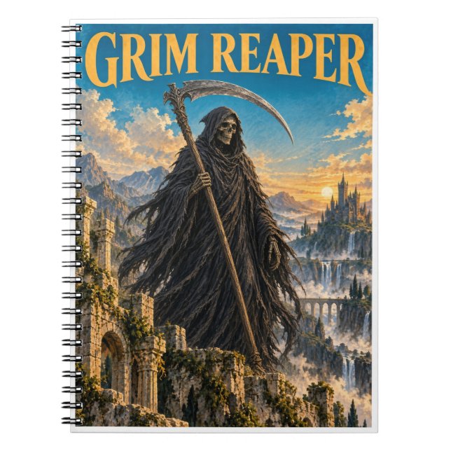 Grim Reaper, Gothic Fantasy Monster Notebook (Front)