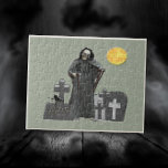 Grim Reaper Graveyard Jigsaw Puzzle<br><div class="desc">This jigsaw puzzle is of a grim reaper graveyard original design by deluxephotos.</div>