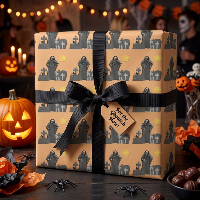 Grim Reaper Graveyard Wrapping Paper (Creator Uploaded)