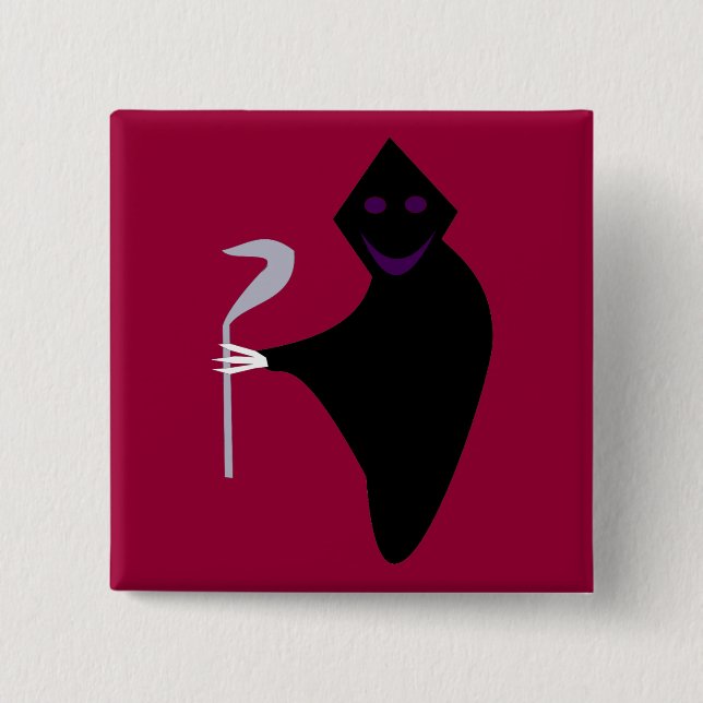 Grim Reaper Halloween Button (Front)