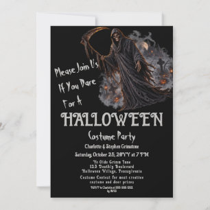 Grim Reaper Halloween Costume Party Invitation