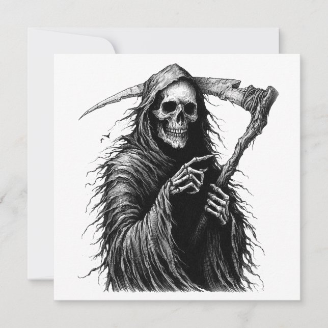 Grim Reaper Halloween Costume Party Invitation (Front)