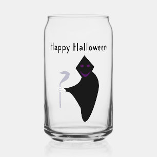 Grim Reaper Halloween Custom Can Glass