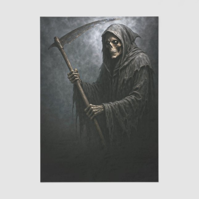 Grim Reaper Halloween Decoupage Tissue Paper (Front)