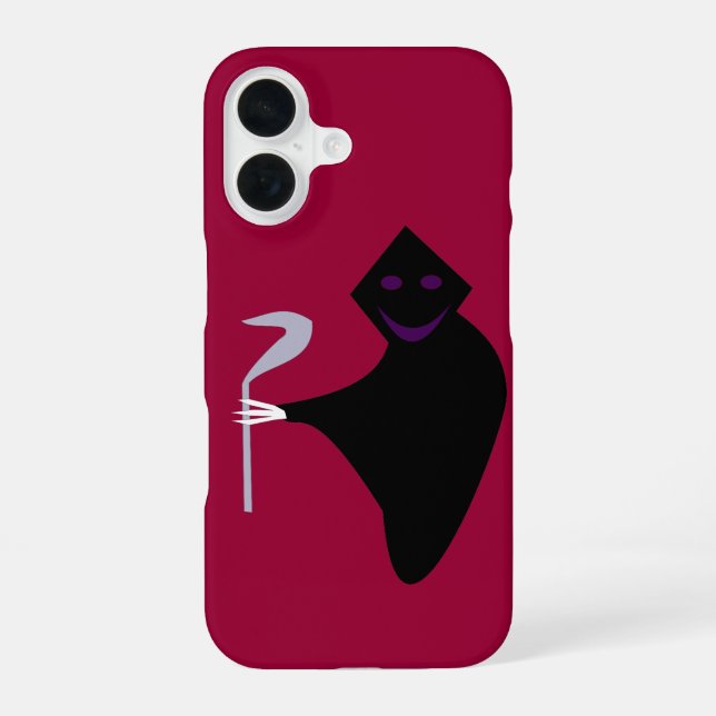 Grim Reaper Halloween iPhone 16 Case (Back)