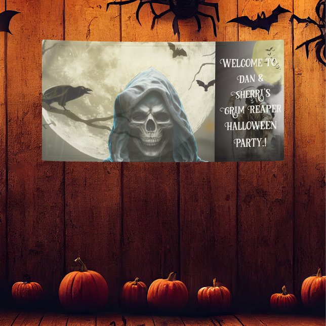 Grim Reaper Halloween Party Banner (Grim Reaper Halloween Party Banner)