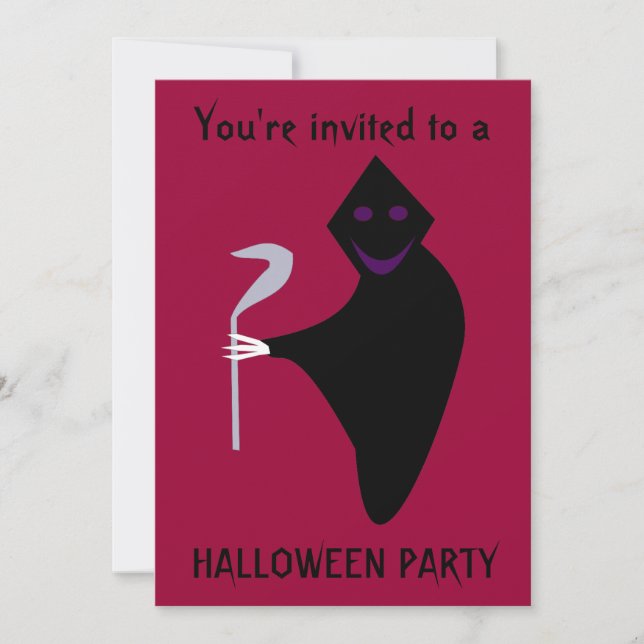 Grim Reaper Halloween Party Customisable Invitatio Invitation (Front)