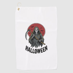 Grim Reaper Halloween Vintage Engraving Art_1 Golf Towel