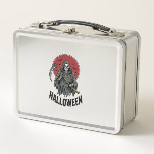 Grim Reaper Halloween Vintage Engraving Art_1 Metal Lunch Box