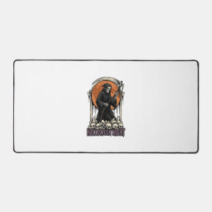Grim Reaper Halloween Vintage Engraving White Shir Desk Mat
