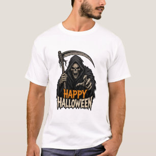 Grim Reaper Happy Halloween Scary Horror Graphic T-Shirt