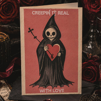 Grim Reaper Heart Gothic Valentine’s Day Holiday Card