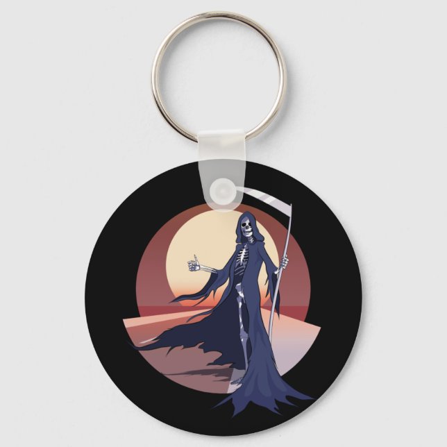 Grim Reaper Hitchhiking Key Ring (Front)