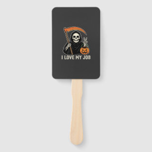 Grim Reaper I Love My Job Halloween Design Hand Fan