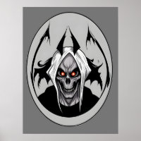 Grim Reaper of the Blazing Eyes Halloween Poster