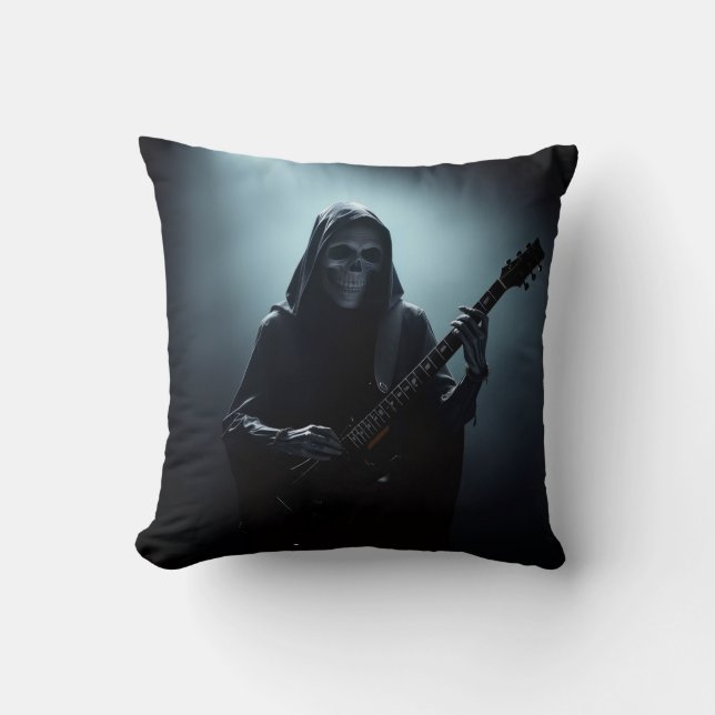 Grim reaper on stage with guitar cushion (Front)