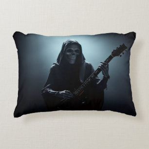 Grim reaper on stage with guitar decorative cushion