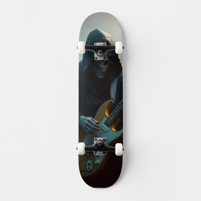 Grim reaper playing guitar skateboard (Front)
