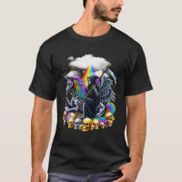 Grim Reaper Riding Rainbow Unicorn Skeleton Skulls