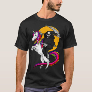 Grim Reaper Riding Unicorn T-Shirt
