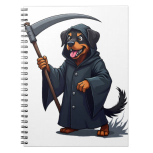 Grim Reaper Rottweiler Dog Notebook