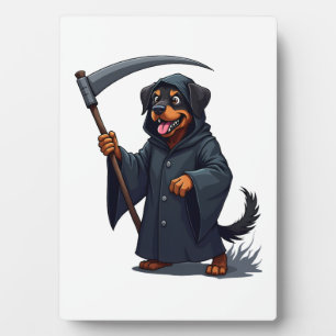 Grim Reaper Rottweiler Dog Plaque