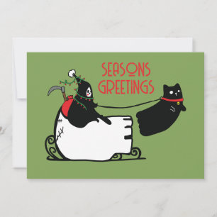 Grim Reaper Santa Seasons Greetings Holiday Card