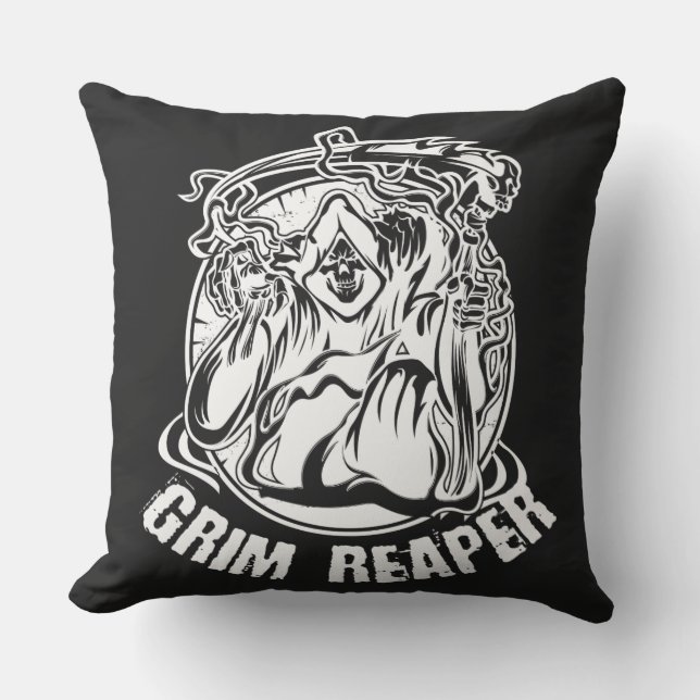 Grim Reaper Scary Halloween Cushion (Front)