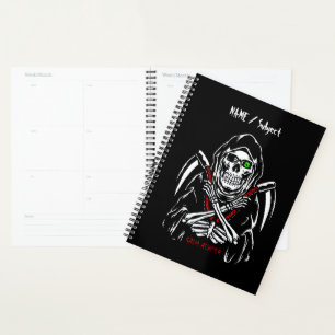 Grim Reaper Scythe Death Skeleton Bones Halloween  Planner