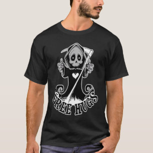 Grim Reaper Scythe Free Hugs Halloween Illustratio T-Shirt