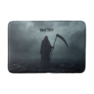 Grim Reaper Scythe Halloween T-Shirt Customisable Bath Mat