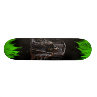 Grim Reaper Skateboard with Green Flames