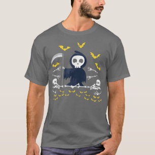 Grim Reaper Skeleton Fictophilia  T-Shirt