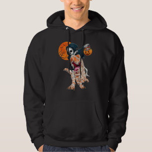 Grim reaper Skeleton Riding Mummy Dinosaur rex Hal Hoodie