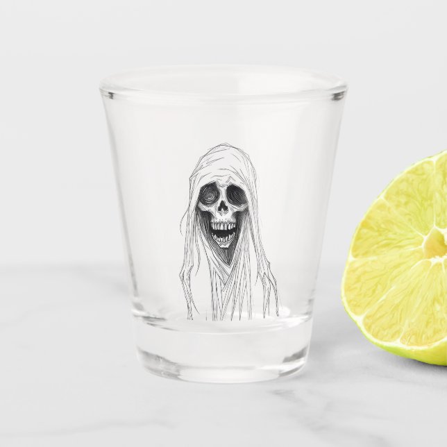 Grim Reaper Skeleton Shot Glass (Front)