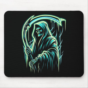 Grim Reaper Skeleton Skull Cool Halloween Heavy Me Mouse Pad